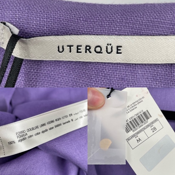 NEW! Uterque Puff Sleeve Linen Dress - Picture 13 of 16